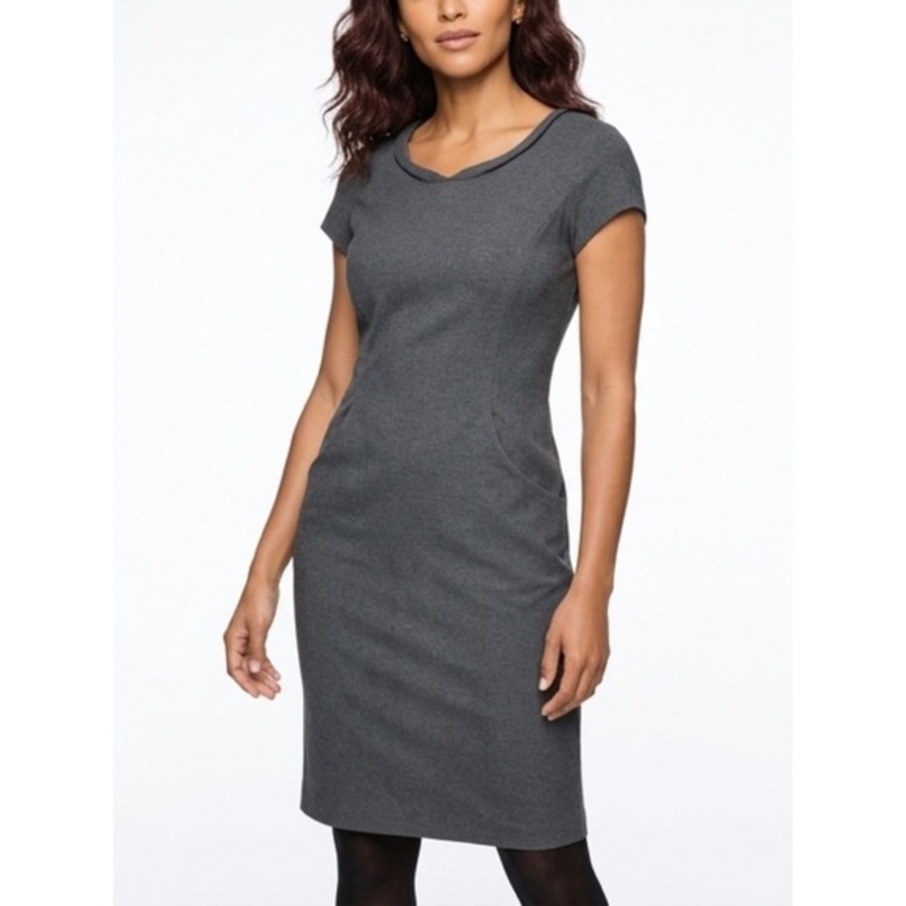 Lafayette 148 New York Midi Dress Cap Sleeve Pocket Midi Sheath Dress‎ Size 14